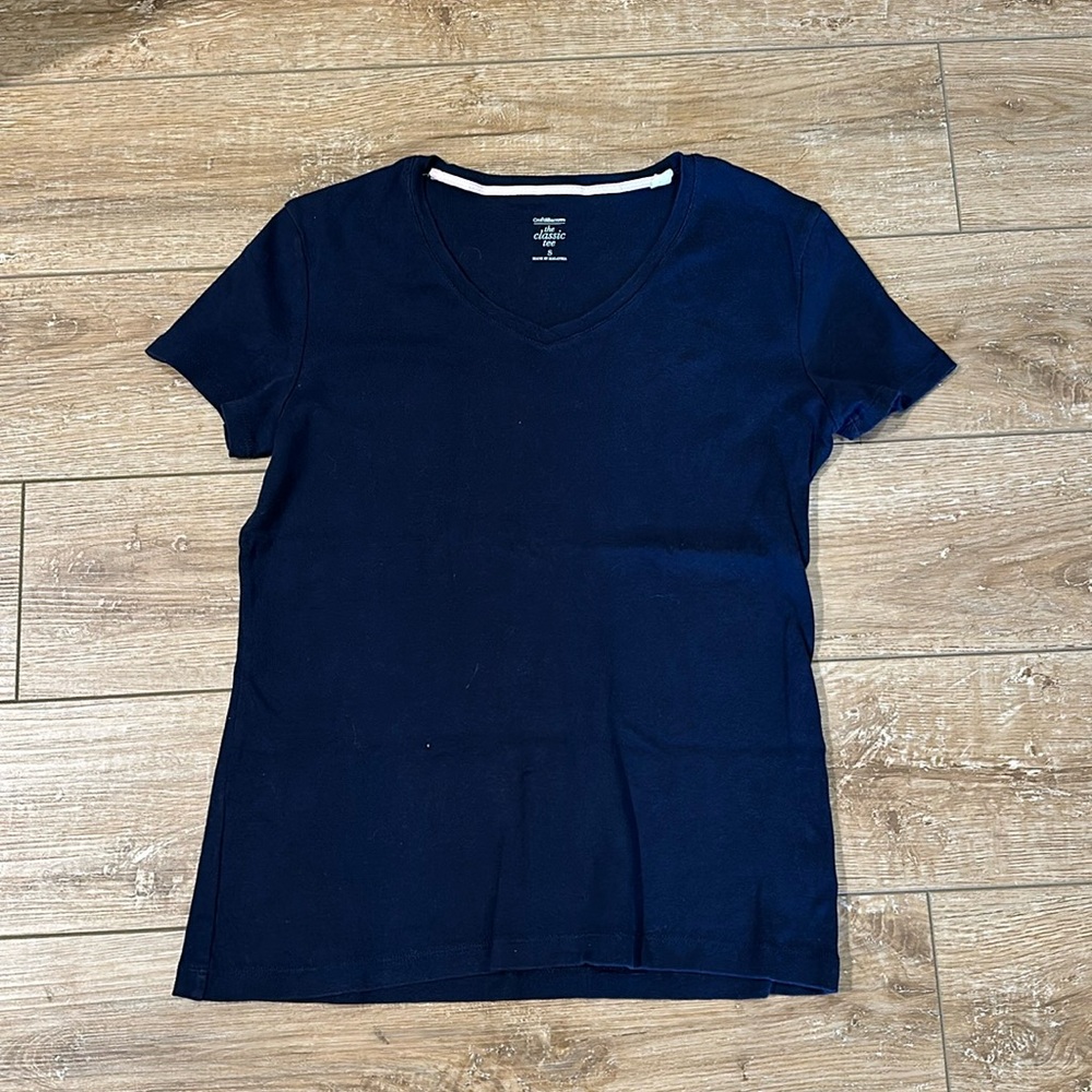Croft & Barrow Navy Classic Tee Shirt Size S